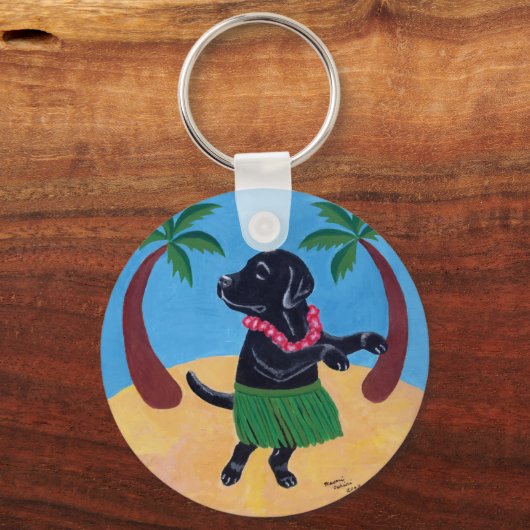 Aloha Black Labrador Sleutelhanger (Voorkant)