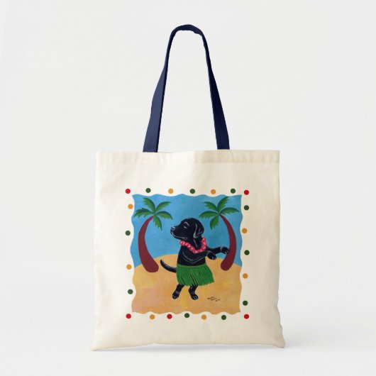 Aloha Black Labrador stippen Tote Bag (Voorkant)