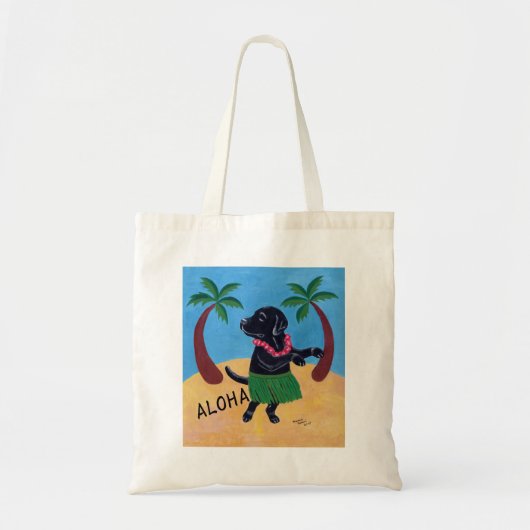Aloha Black Labrador Tote Bag (Voorkant)