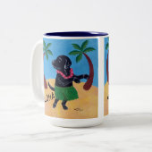 Aloha Black Labrador Tweekleurige Koffiemok (Voorkant links)