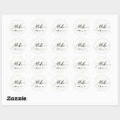 ALOHA Black Script Chic Hawaiaanse Luau Witte Favo Ronde Sticker (Vel)