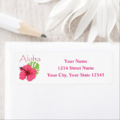 Aloha bloem adreslabel etiket (Insitu)