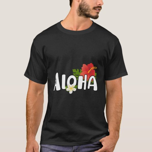 Aloha Bloem Hawaïaans Print Aloha Hawaii T-shirt (Voorkant)