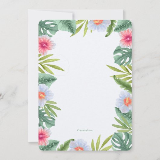 Aloha Bloemen Kaart (Achterkant)