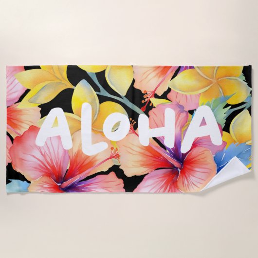 Aloha Bloemen Strandlaken v2 (Voorkant)