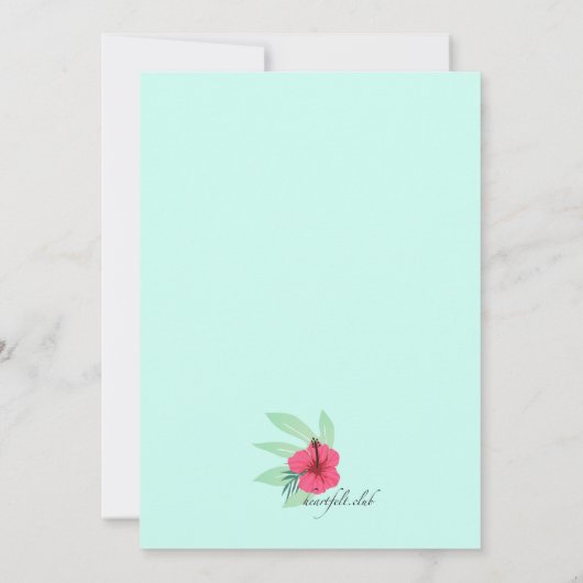 Aloha Bloemen Uitnodiging (Achterkant)