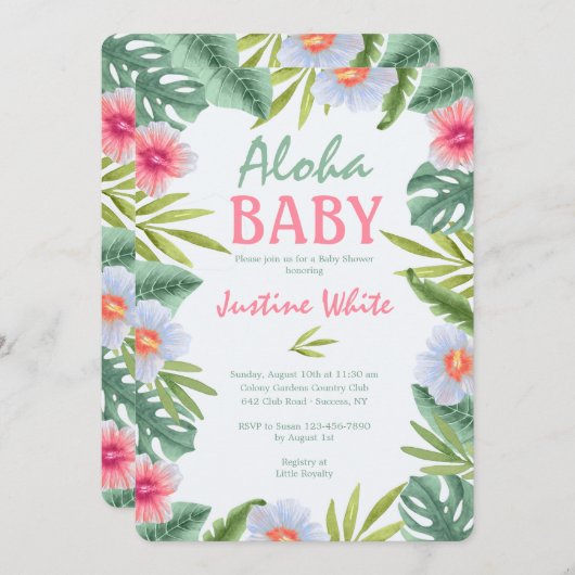 Aloha Bloemstuk Kaart (Voorkant / Achterkant)