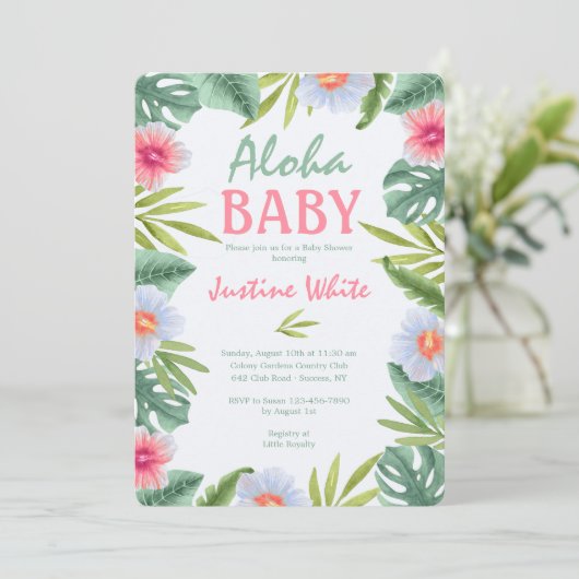 Aloha Bloemstuk Kaart (Staand voorkant)