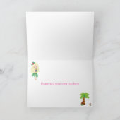 Aloha blond haar meisje kaart (Binnen)