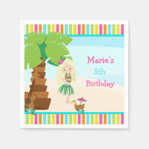 Aloha blond haar meisje partij servet