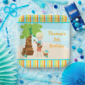 Aloha Blonde Hair Boy Party Papieren Bordje (Feest)