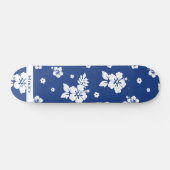 Aloha Blue Classic Hawaiian Seamless Pattern Persoonlijk Skateboard (Horizontaal)