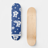 Aloha Blue Classic Hawaiian Seamless Pattern Persoonlijk Skateboard (Voorkant)