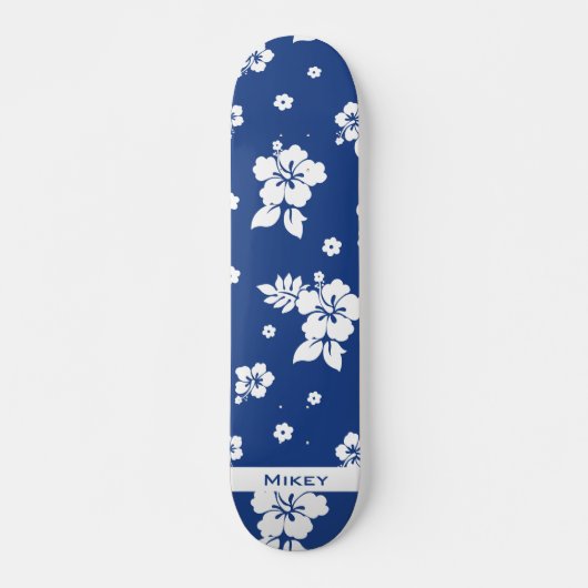 Aloha Blue Classic Hawaiian Seamless Pattern Persoonlijk Skateboard (Voorkant)