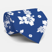 Aloha Blue Classic Hawaiian Seamless Pattern Stropdas (Opgerold)