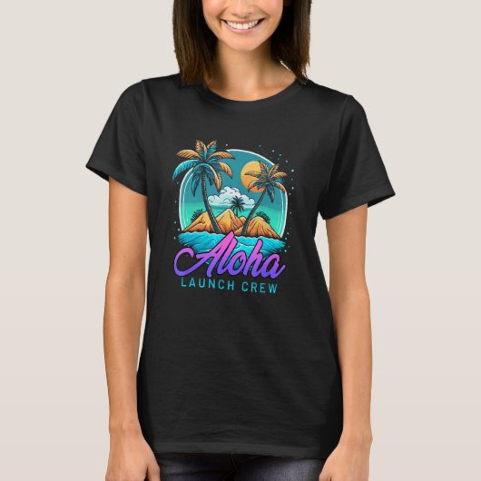 Aloha Blue Ocean Tropical Beach Island Honolulu Ha T-shirt (Voorkant)