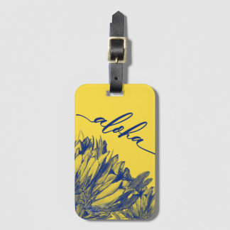 Aloha Blue Yellow Cereus Bag Label Bagagelabel