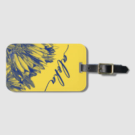 Aloha Blue Yellow Cereus Bag Label Bagagelabel