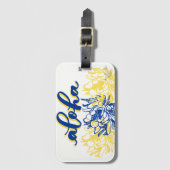 Aloha Blue Yellow Cereus Bagage Labels (Voorkant (verticaal))