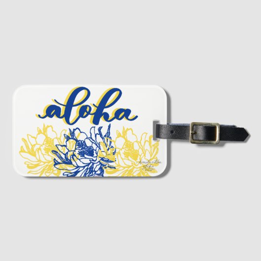Aloha Blue Yellow Cereus Bagage Labels (Voorkant (horizontaal))