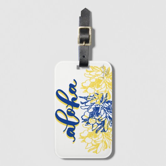 Aloha Blue Yellow Cereus Bagagelabels (Voorkant (verticaal))