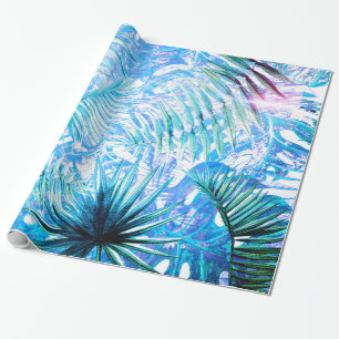 Aloha- BlueTropical Palm en Monstera Garden Cadeaupapier