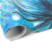 Aloha- BlueTropical Palm en Monstera Garden Cadeaupapier (Rol Hoek)