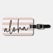 Aloha | Blush Pink gepersonaliseerd Bagagelabel (Voorkant horizontaal)
