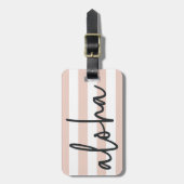 Aloha | Blush Pink gepersonaliseerd Bagagelabel (Voorkant verticaal)