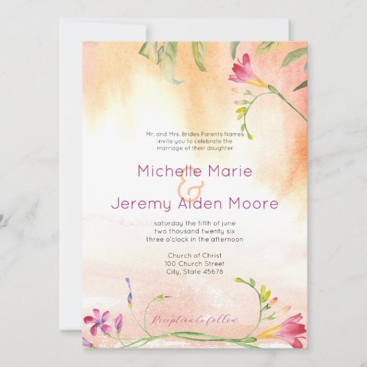 Aloha Boho Freesia Roze Pop  Kaart (Voorkant)