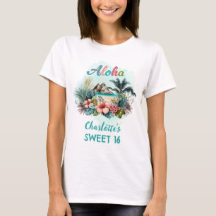 Aloha Boho Tropical Island Beach Summer Sweet 16 T-shirt