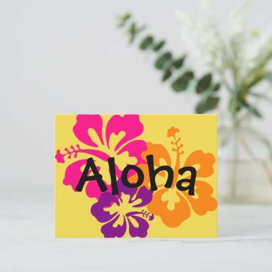 Aloha Bold Flowers Briefkaart (Staand voorkant)