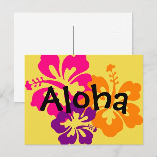 Aloha Bold Flowers Briefkaart (Voorkant / Achterkant)