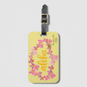 Aloha Bold Orchid Lei Bag Label - Geel Bagagelabel (Voorkant (verticaal))