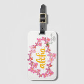 Aloha Bold Orchid Lei Bag Label - Wit Bagagelabel (Voorkant (verticaal))