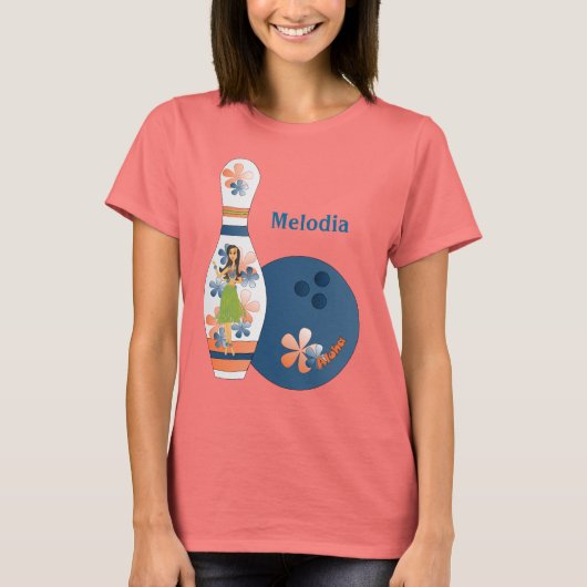 Aloha Bowling Design T-shirt (Voorkant)
