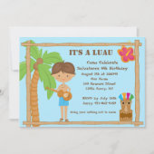 Aloha Boy Luau Birthday Uitnodiging (Voorkant)