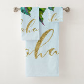 Aloha Bright Electric Pop Tropical Floral Bad Handdoek (Insitu)