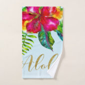 Aloha Bright Electric Pop Tropical Floral Bad Handdoek (Handdoek)