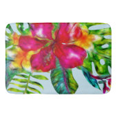 Aloha Bright Electric Pop Tropical Floral Badmat (Voorkant)