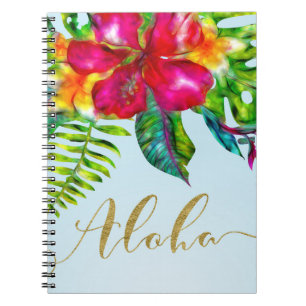 Aloha Bright Electric Pop Tropical Floral Notitieboek