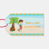 Aloha Brown Hair Boy Cadeaulabel (Achterkant Horizontaal)