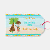 Aloha Brown Hair Boy Cadeaulabel (Voorkant (Horizontaal))