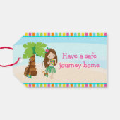 Aloha Brown Hair Girl Cadeaulabel (Achterkant Horizontaal)