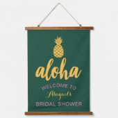 Aloha Bruidsfeest Verwelkoming (Groen) Hangend Wandkleed (Voorkant)