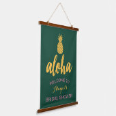 Aloha Bruidsfeest Verwelkoming (Groen) Hangend Wandkleed (Gebogen)