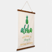 Aloha Bruiloft Welkom Bruidsfeest (Groen) Hangend Wandkleed (Gebogen)