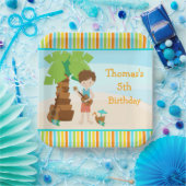 Aloha Bruin Haar Jongen Partij Papieren Bordje (Feest)