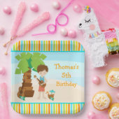 Aloha Bruin Haar Jongen Partij Papieren Bordje (Feest)