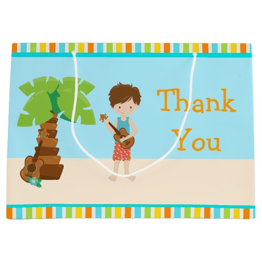 Aloha Brunette Boy Bedankt Groot Cadeauzakje (Voorkant)